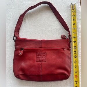 Red Woven Leather Shoulder Bag